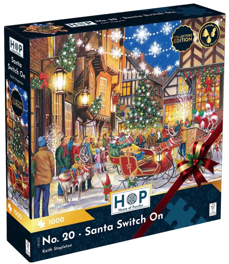 kerst puzzel Santa Switch On 1000 stukjes. från House of Puzzles, utgåva Flerfärgad – kartong