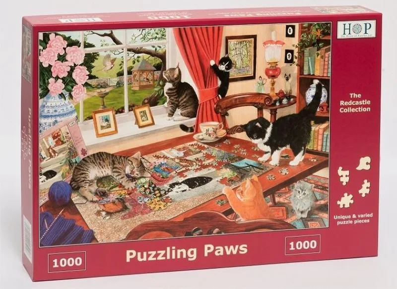 Legpuzzel - 1000 stukjes -Puzzling Paws - House of Puzzels fra House of Puzzles, Flerfarvet-udgave – æske