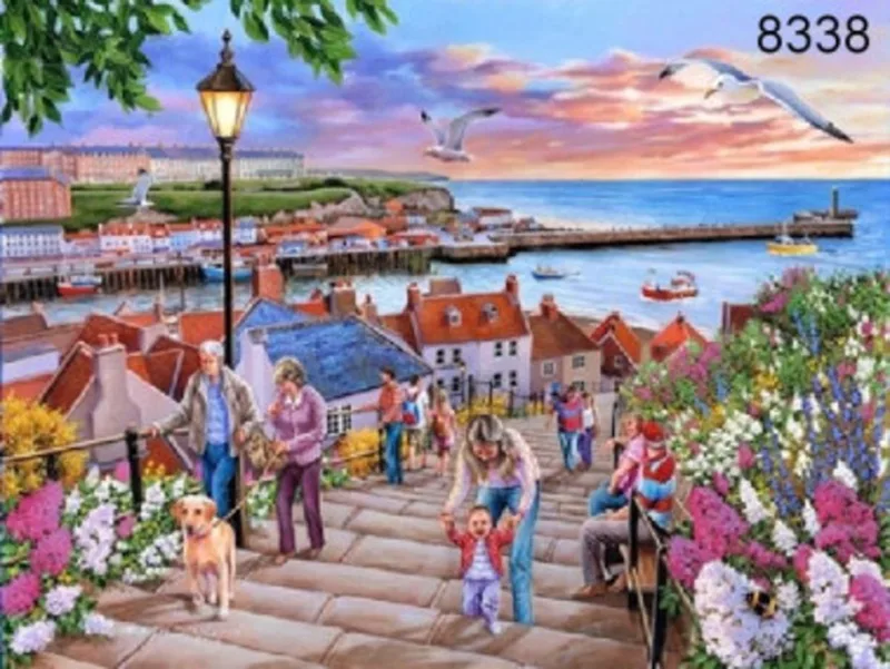 legpuzzel 1000 stukjes Whitby 199 Steps puzzel. from House of Puzzles, Multicolour edition – box