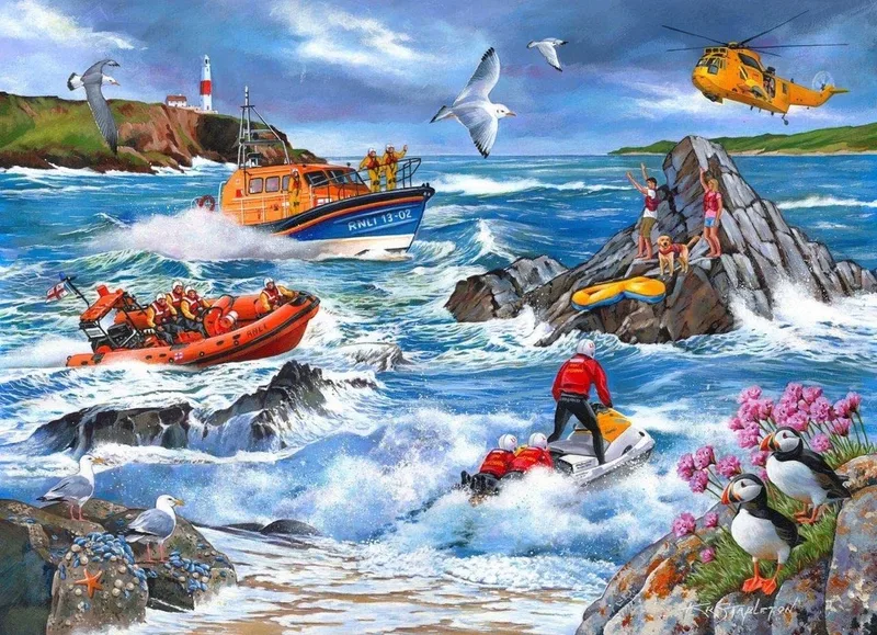 legpuzzel Against the Tide 1000 stukjes rustiek. fra House of Puzzles, Flerfarvet-udgave – æske