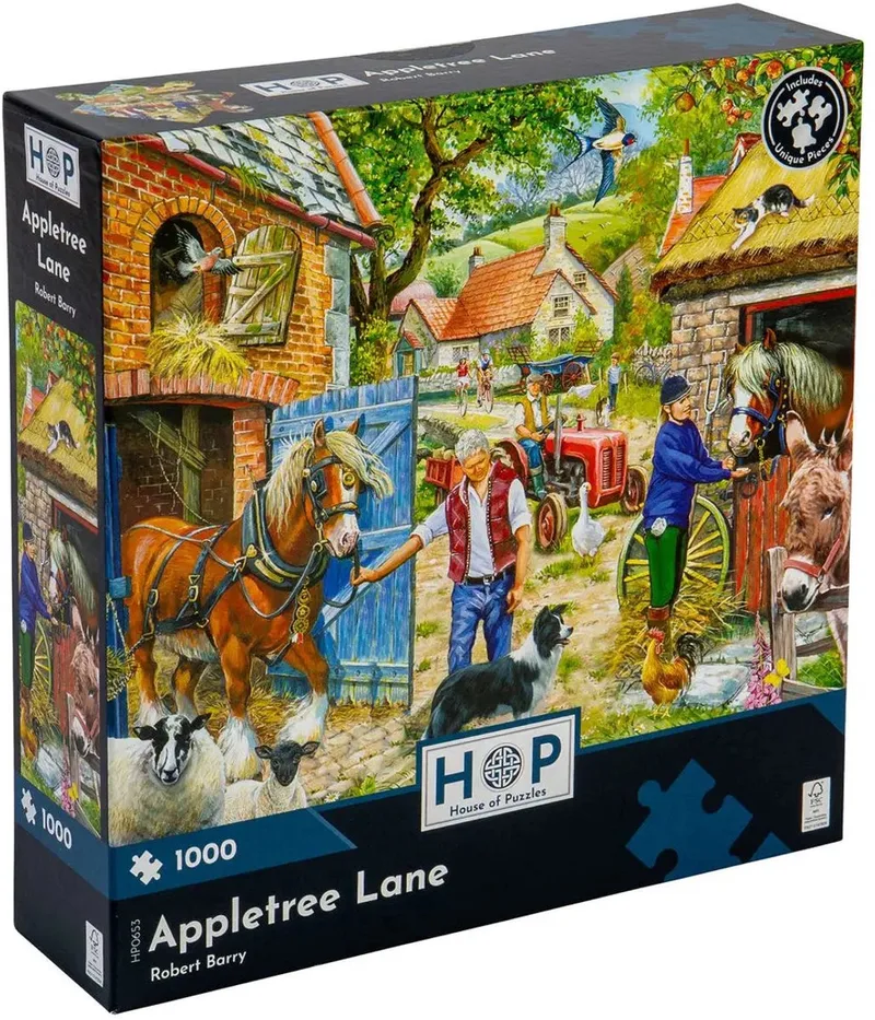 legpuzzel Appletree Lane 1000 stukjes landschap. från House of Puzzles, utgåva Flerfärgad – kartong