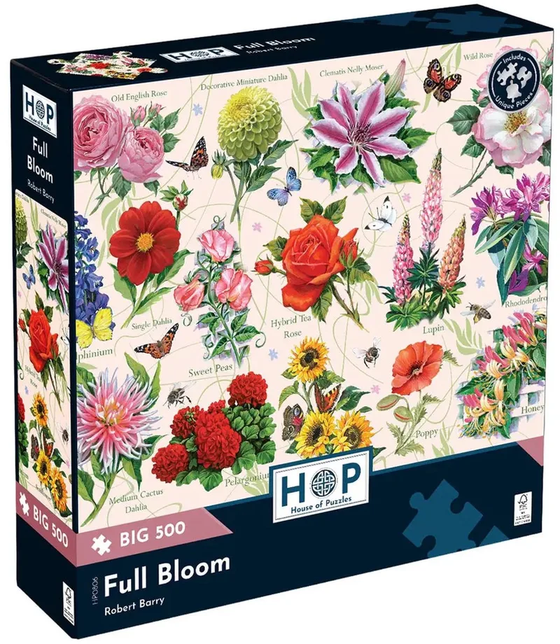 legpuzzel bloemen Full Bloom 500 XL stukjes karton. de House of Puzzles, édition Multicolore – boîte