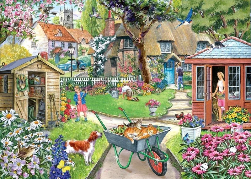 legpuzzel Bloomin Lovely 500 XL stukjes bloemen. fra House of Puzzles, Flerfarvet-udgave – æske