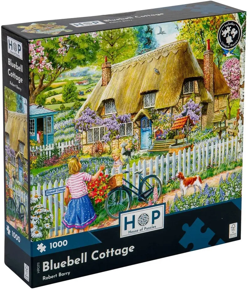 legpuzzel Bluebell Cottage 1000 stukjes volwassenen. från House of Puzzles, utgåva Flerfärgad – kartong