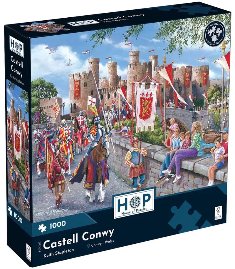 legpuzzel Castell Conwy 1000 stukjes kasteel. från House of Puzzles, utgåva Flerfärgad – kartong