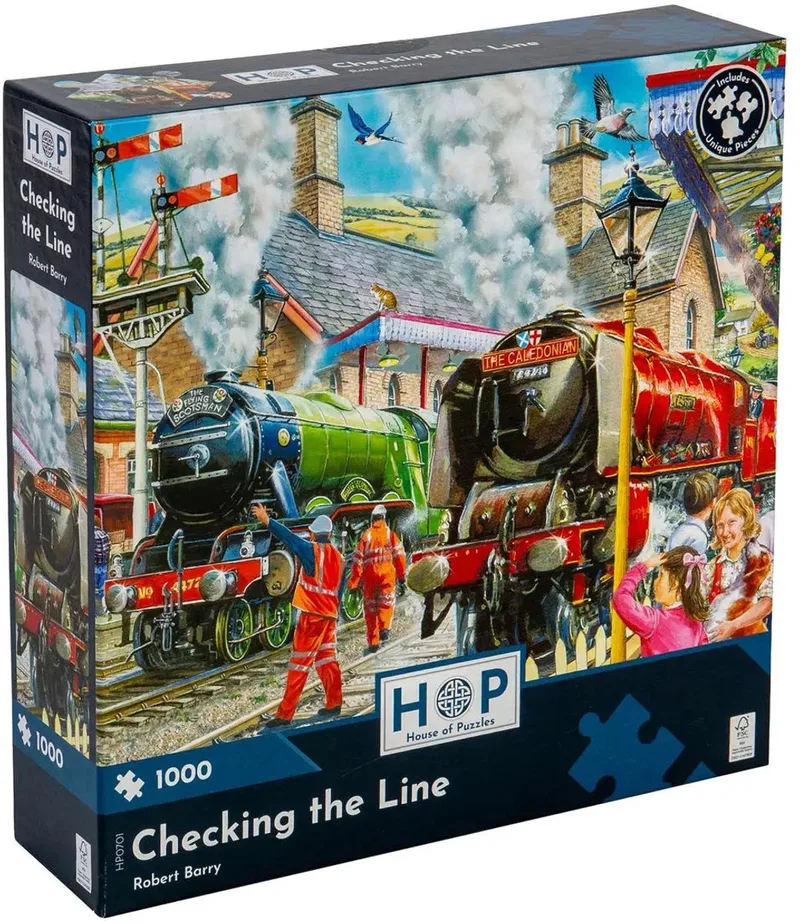 legpuzzel Checking the Line - 1000 stukjes volwassenen. from House of Puzzles, Multicolour edition – box