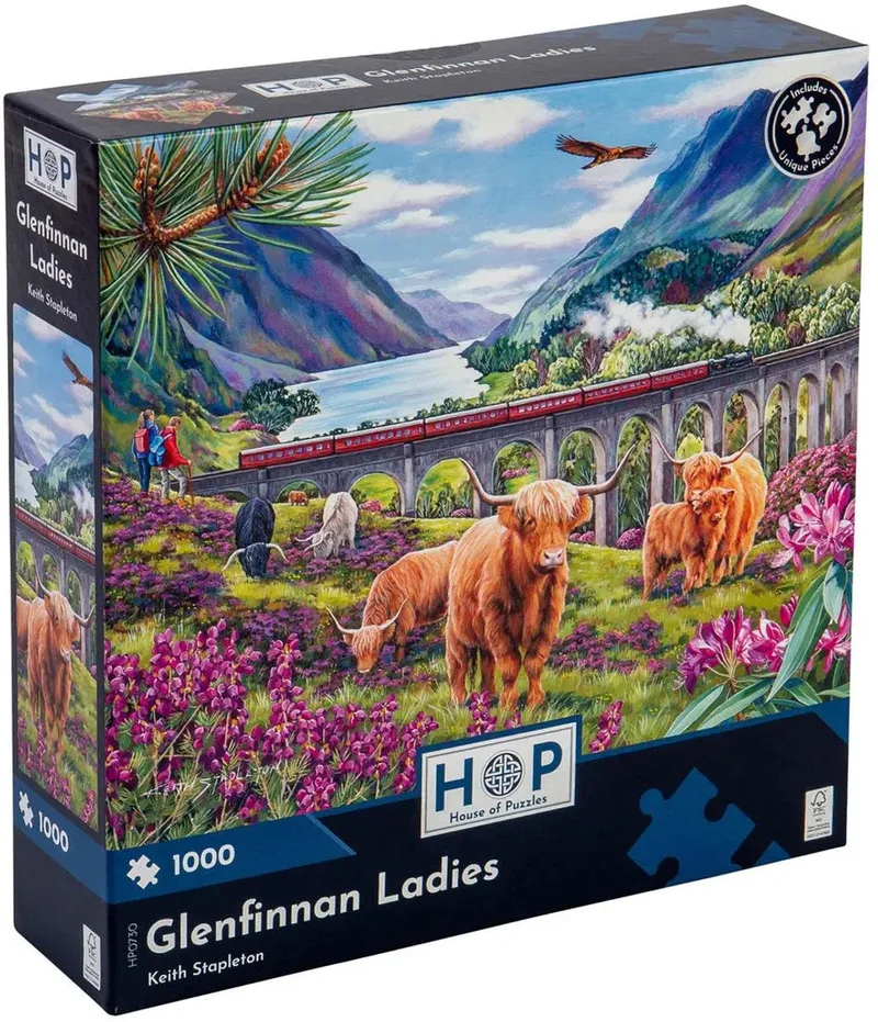 legpuzzel Glenfinnan Ladies 1000 stukjes puzzelspel. von House of Puzzles, Ausgabe Mehrfarbig – Schachtel