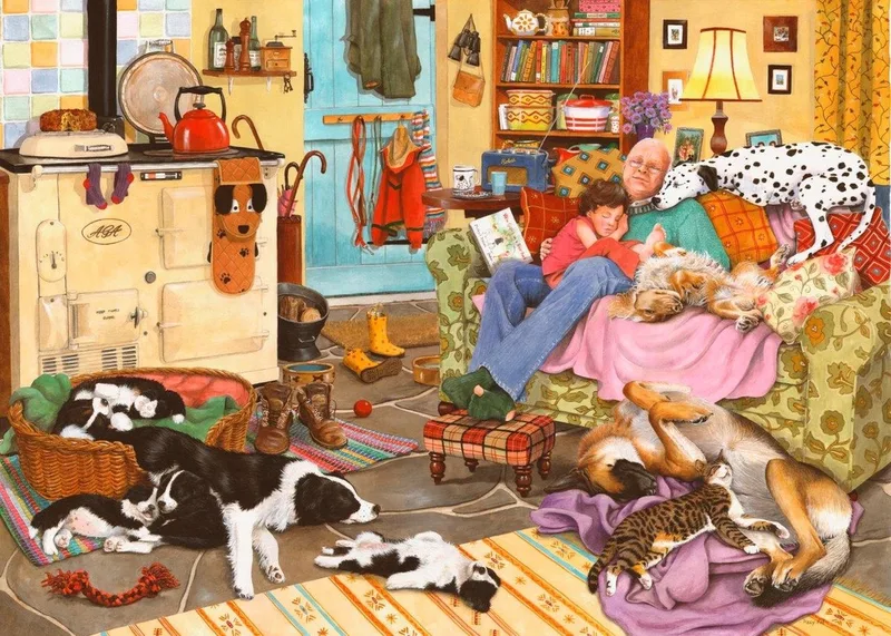 legpuzzel hond moe 1000 stukjes puzzelspel. von House of Puzzles, Ausgabe Mehrfarbig – Schachtel