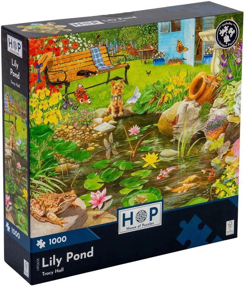 legpuzzel Lily Pond 1000 stukjes natuur. von House of Puzzles, Ausgabe Mehrfarbig – Schachtel