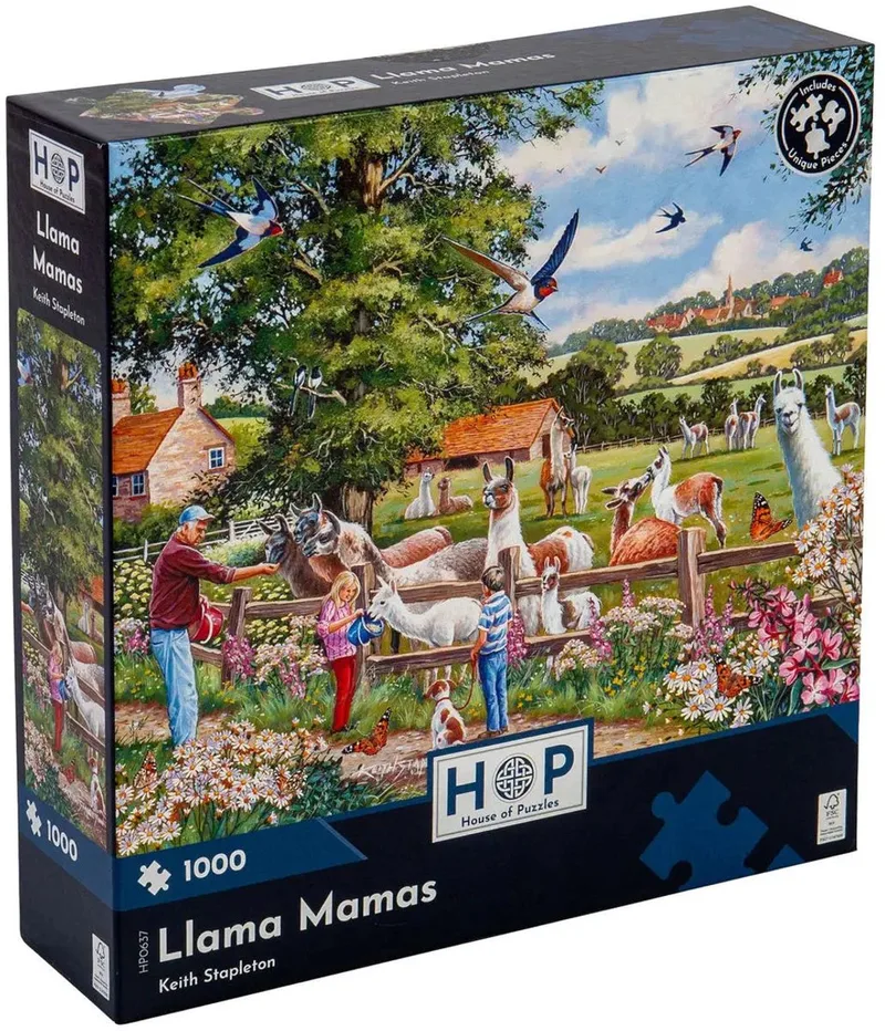 legpuzzel Llama Mamas 1000 stukjes karton. von House of Puzzles, Ausgabe Mehrfarbig – Schachtel