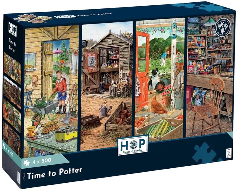 legpuzzel multipack - 4 x 500 stukjes tuinieren. from House of Puzzles, Multicolour edition – box
