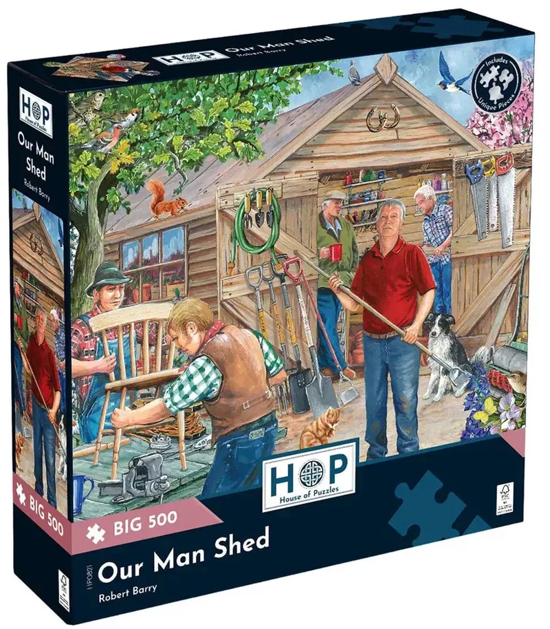 legpuzzel Our Man Shed 500 XL stukjes rustiek. from House of Puzzles, Multicolour edition – box