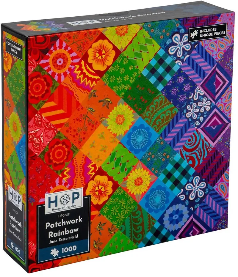 legpuzzel Patchwork Rainbow - 1000 stukjes - kleurrijk puzzelplezier. von House of Puzzles, Ausgabe Mehrfarbig – Schachtel
