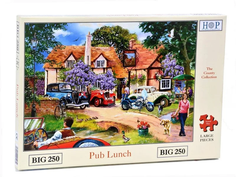 legpuzzel Pub Lunch 250 XL stukjes puzzelspel. fra House of Puzzles, Flerfarvet-udgave – æske