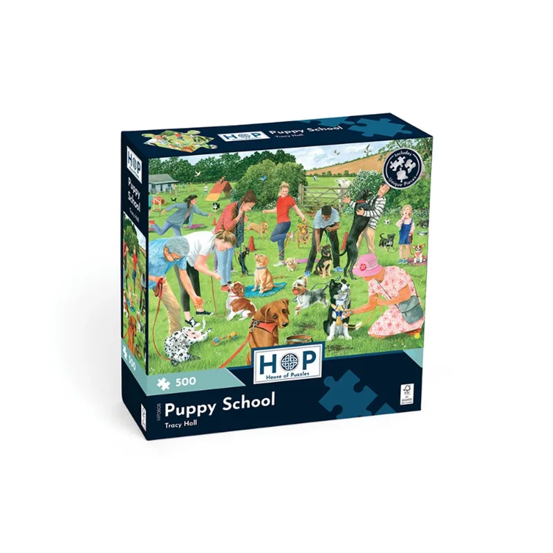 legpuzzel Puppy School 500 stukjes dieren. de House of Puzzles, édition Multicolore – boîte