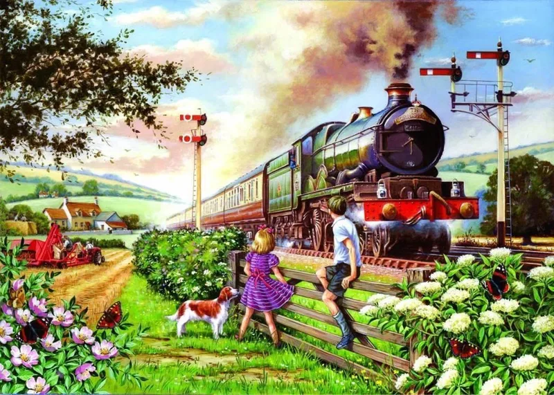legpuzzel Railway Children 500 XL stukjes trein. de House of Puzzles, édition Multicolore – boîte