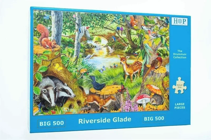 legpuzzel Riverside Glade 500 XL stukjes landschap. från House of Puzzles, utgåva Flerfärgad – kartong