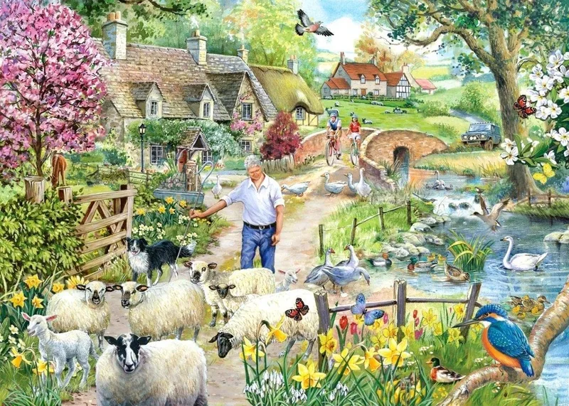 legpuzzel Shepherd's Lane 1000 stukjes landschap. von House of Puzzles, Ausgabe Mehrfarbig – Schachtel