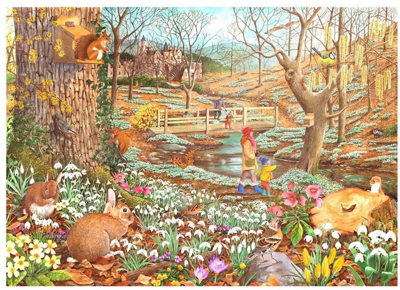 legpuzzel Snowdrop Walk BIG 500 stukjes XL karton. från House of Puzzles, utgåva Flerfärgad – kartong