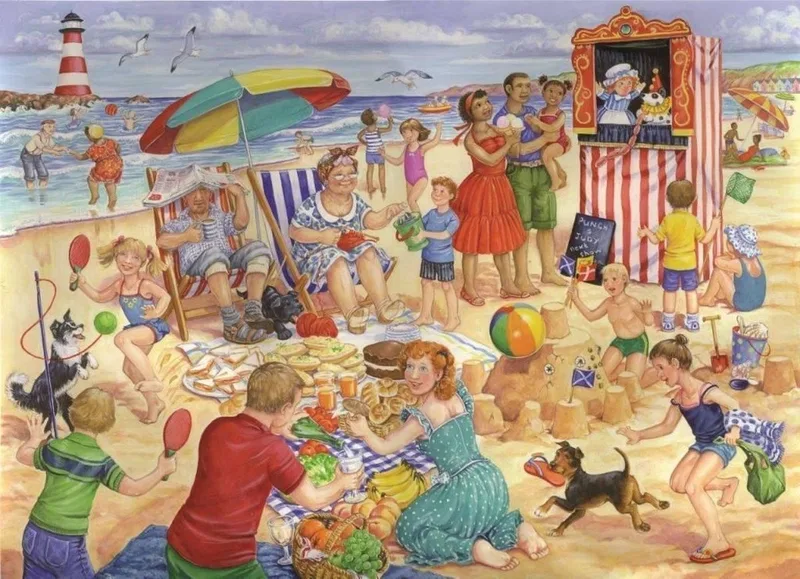 legpuzzel Trip to the Seaside 250 XL stukjes. fra House of Puzzles, Flerfarvet-udgave – æske
