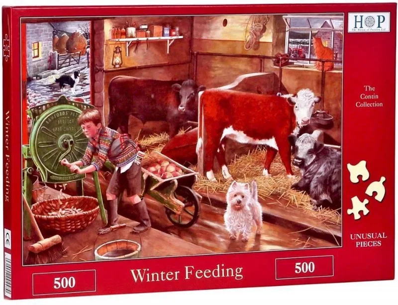 Legpuzzel Winter Feeding – 500 Stukjes – 48 x 34 cm från House of Puzzles, utgåva Flerfärgad – kartong