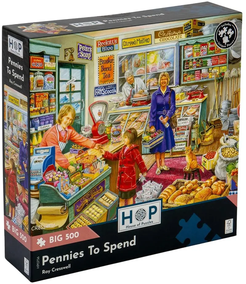 legpuzzel XXL - 500 stukjes - Pennies to Spend. from House of Puzzles, Multicolour edition – box