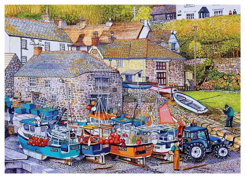 legpuzzel XXL Cadgwith Cove 500 stukjes volwassenen. från House of Puzzles, utgåva Flerfärgad – kartong