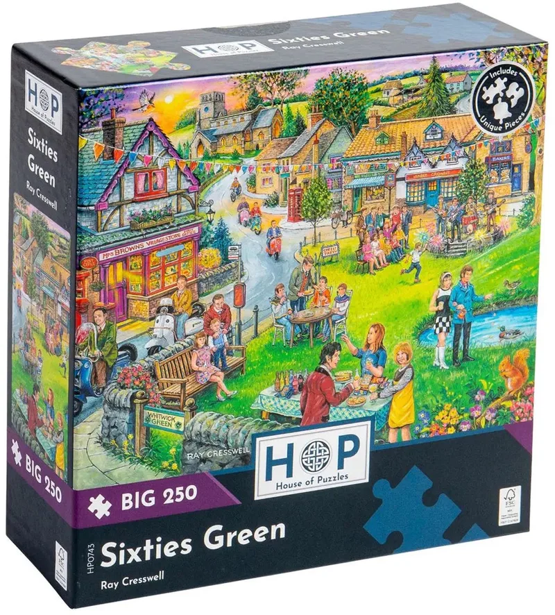 legpuzzel XXL stukken Sixties Green 250 stukjes. de House of Puzzles, édition Multicolore – boîte