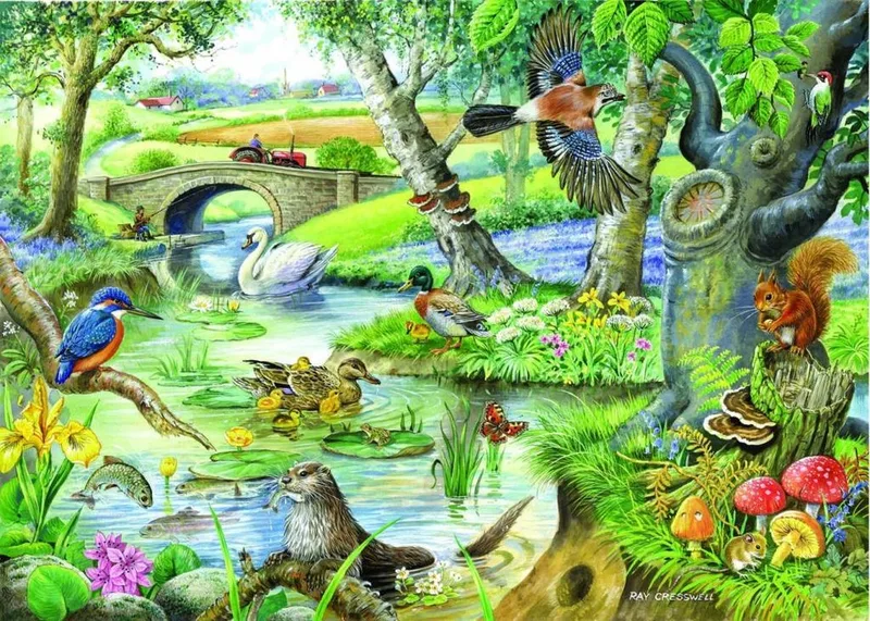 legpuzzels Tales of the River - 500 XL stukjes dieren - vanaf 3 jaar von House of Puzzles, Ausgabe Mehrfarbig – Schachtel