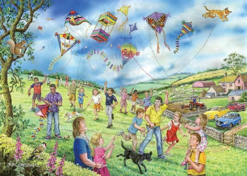 Let's Go Fly A Kite - BIG 250 Piece Jigsaw Puzzle from House of Puzzles, Multicolour edition – box