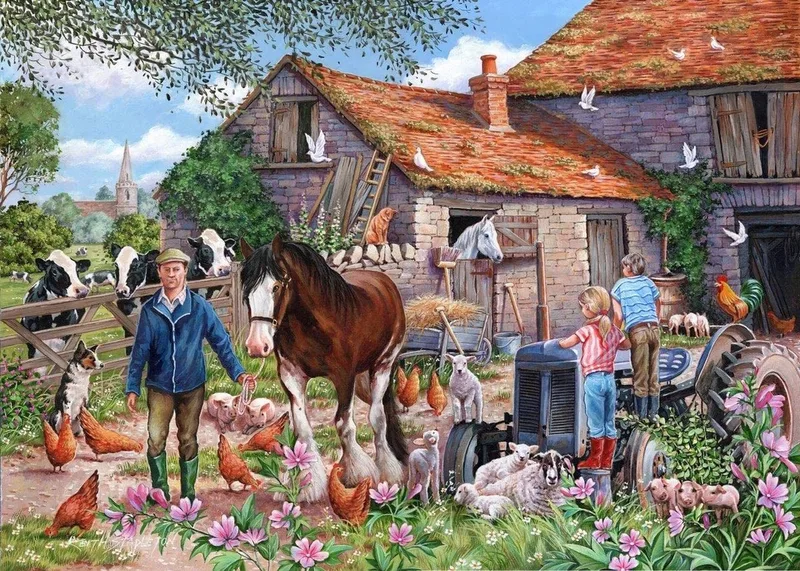 Macdonalds Farm Puzzel 500 XL stukjes von House of Puzzles, Ausgabe Mehrfarbig – Schachtel