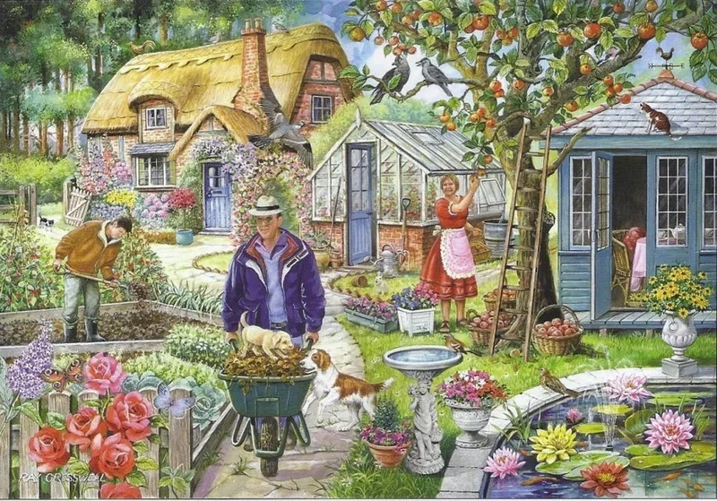 No.1 - In The Garden Puzzel 1000 Stukjes from House of Puzzles, Multicolour edition – box