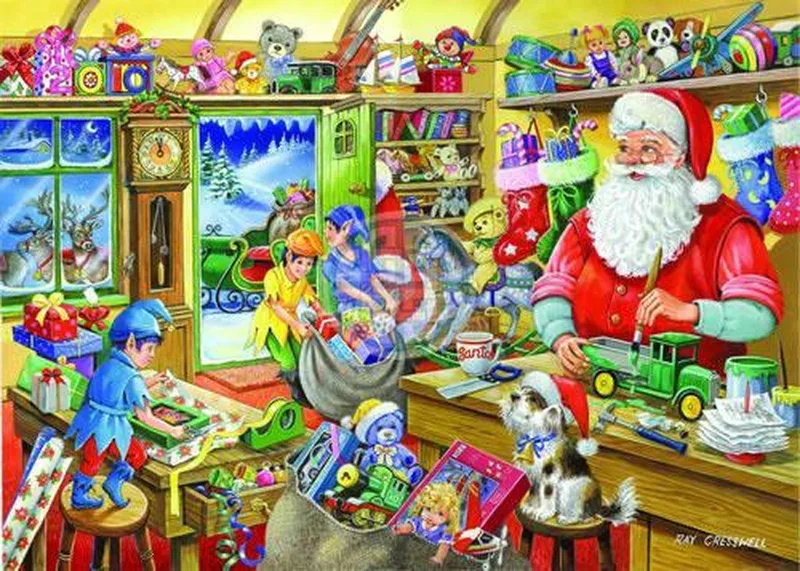 No.5 - Santa's Workshop Puzzel 1000 Stukjes von House of Puzzles, Ausgabe Mehrfarbig – Schachtel