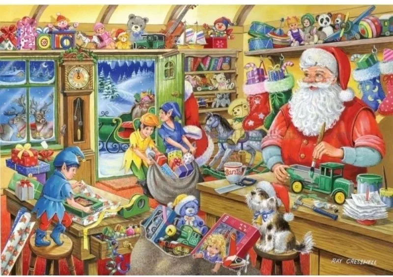 No.5 - Santa's Workshop Puzzel 500 Stukjes from House of Puzzles, Multicolour edition – box