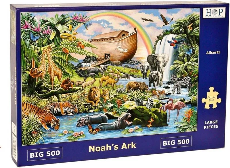 Noah's Ark - BIG 500 Piece Jigsaw Puzzle fra House of Puzzles, Flerfarvet-udgave – æske