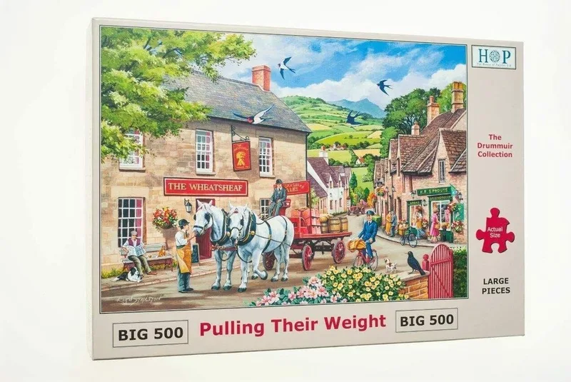 Pulling Their Weight Puzzel 500 XL Stukjes from House of Puzzles, Multicolour edition – box