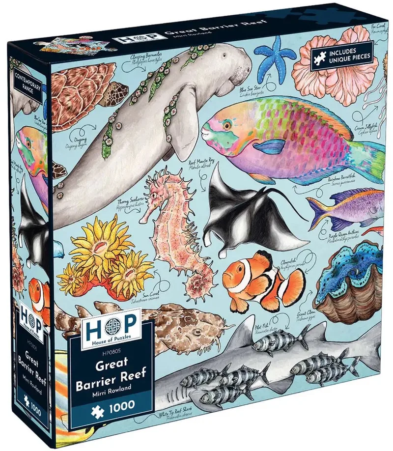 puzzel Great Barrier Reef 1000 stukjes oceaan. fra House of Puzzles, Flerfarvet-udgave – æske