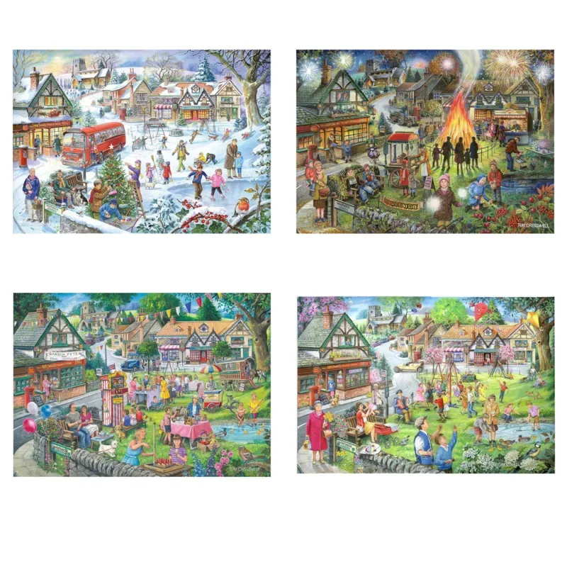 Puzzle 4 Puzzles - Au Fil Des Saisons - 500 à 999 pièces from House of Puzzles – box