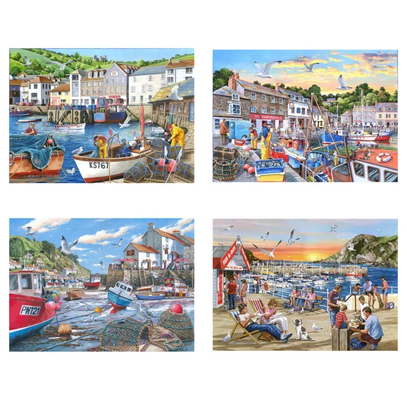Puzzle 4 Puzzles - Jours au Port - 500 à 999 pièces from House of Puzzles – box