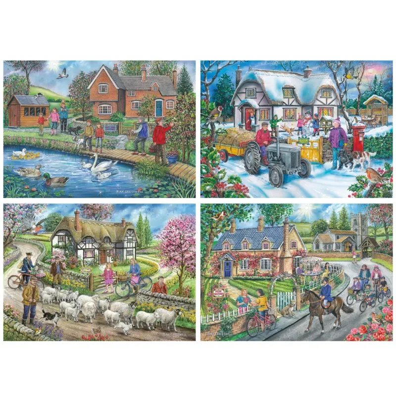 Puzzle 4 Puzzles - La Vie à la Campagne - 500 à 999 pièces van House of Puzzles – doos