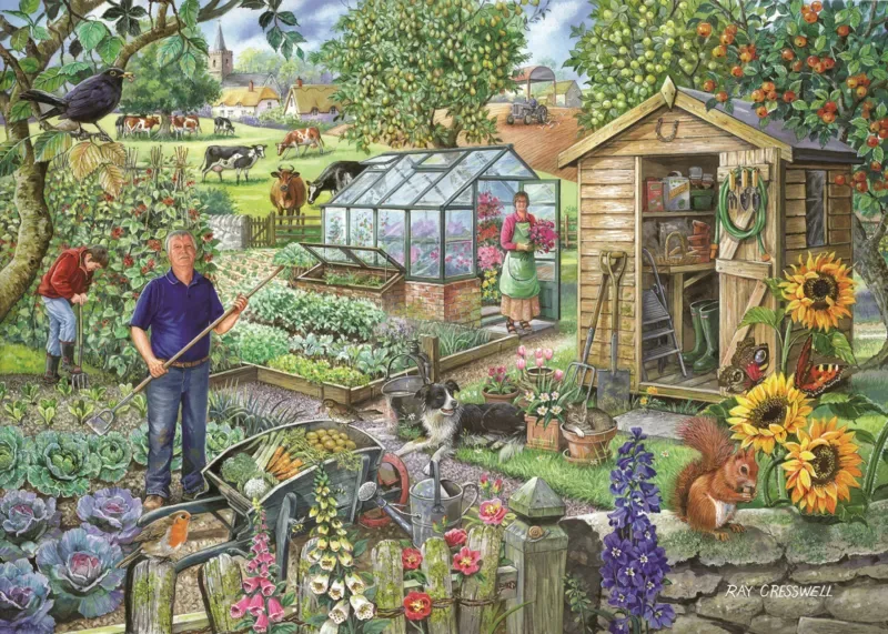 Puzzle At The Allotment - 1000 pièces from House of Puzzles – box