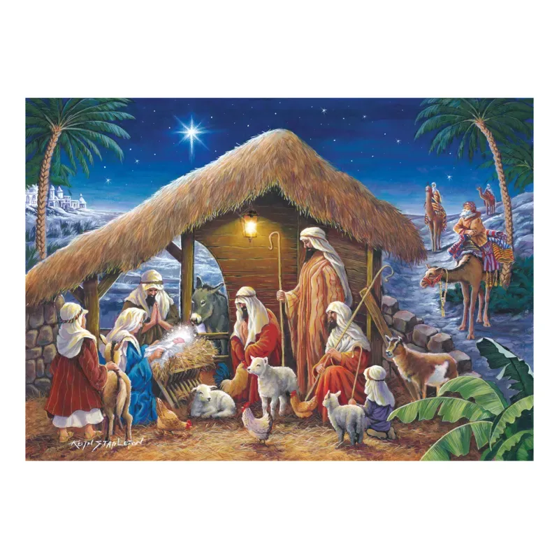 Puzzle Away in a Manger - 1000 pièces from House of Puzzles – box