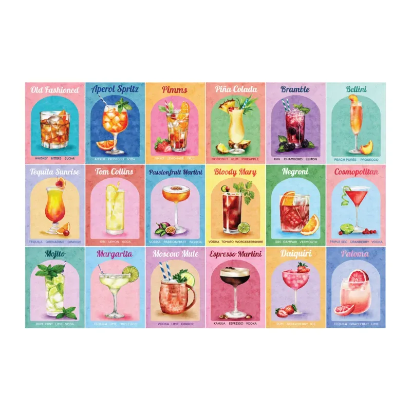 Puzzle Cocktails Colorés - 1000 pièces from House of Puzzles – box