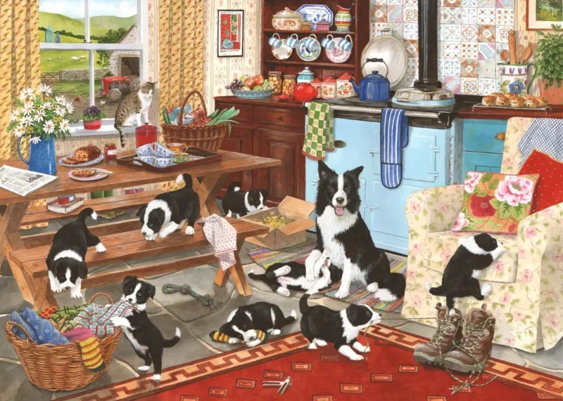 Puzzle Collie Wobbles - 1000 pièces from House of Puzzles – box