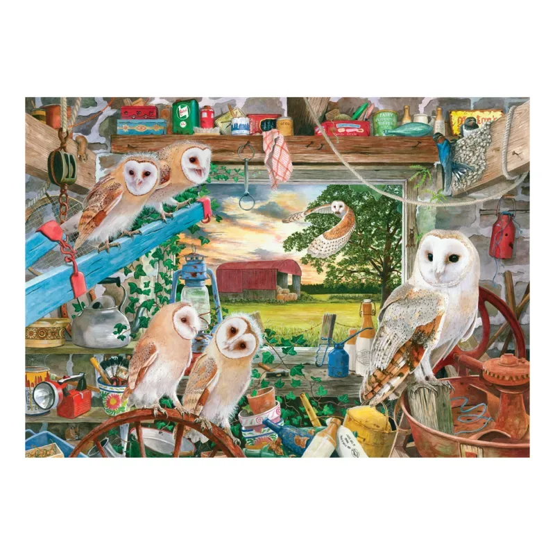 Puzzle Pièces XXL - L'Atelier des Chouettes - 500 à 999 pièces van House of Puzzles – doos