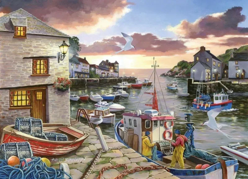 Puzzle Pièces XXL - Lumières du Port - 200 à 499 pièces van House of Puzzles – doos