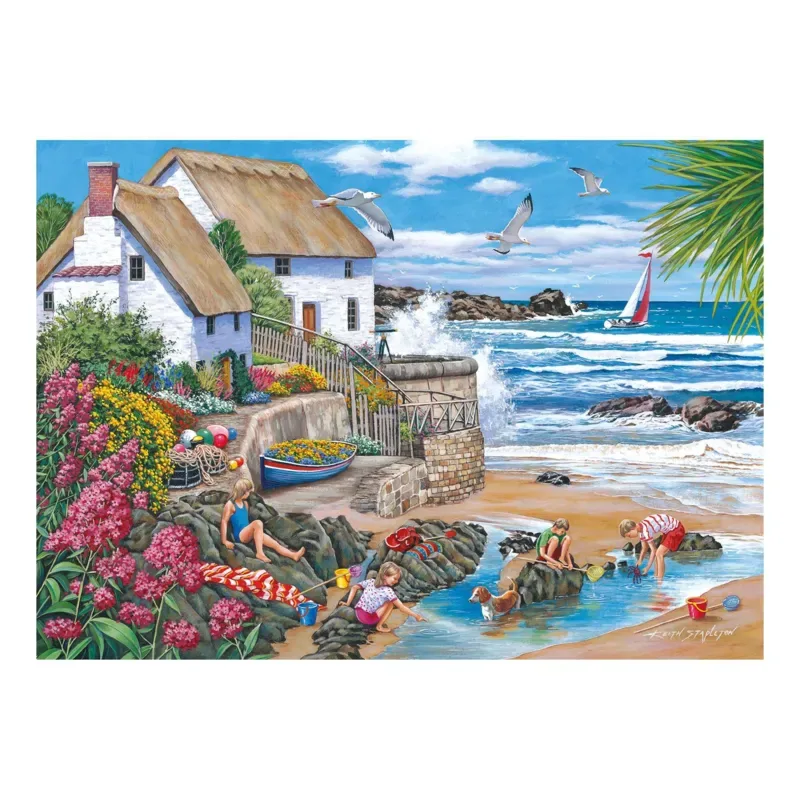 Puzzle Pièces XXL - Seaspray Cottages - 500 à 999 pièces van House of Puzzles – doos