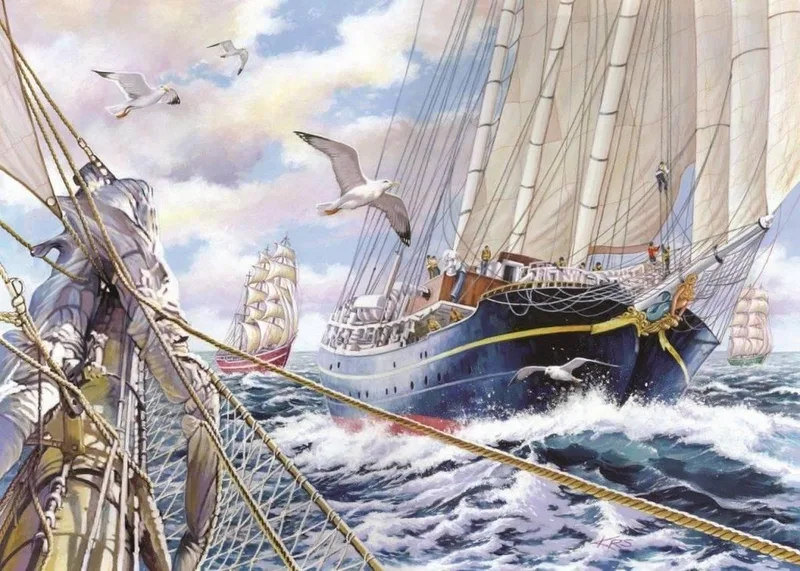 Steady As She Goes - BIG 500 Piece Jigsaw Puzzle from House of Puzzles, Multicolour edition – box