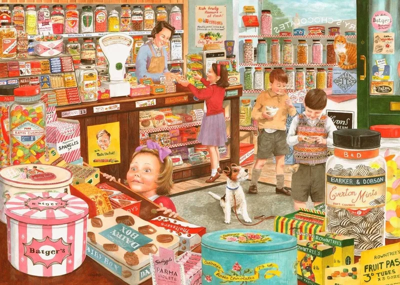 Thrupenny Bits Puzzel 500 XL stukjes från House of Puzzles, utgåva Flerfärgad – kartong
