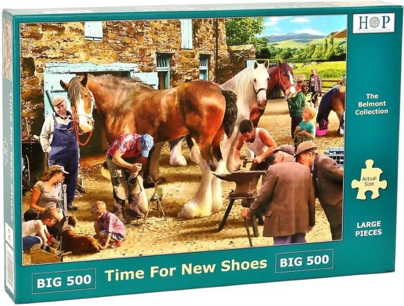 Time for new Shoes Puzzel 500 XL stukjes from House of Puzzles, Multicolour edition – box